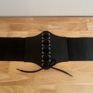 Black wide pirate corset lace up
